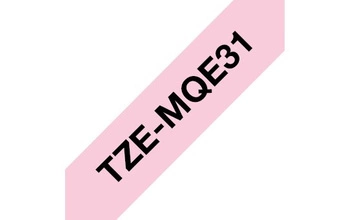 Oryginalna taśma Brother TZe-MQE31 12mm x 4m różowa/czarny nadruk