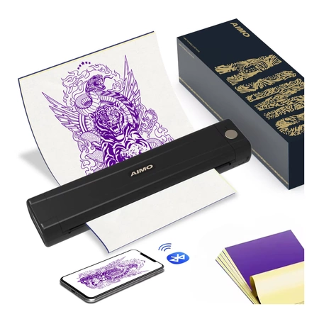 Przenośna drukarka A4 AIMO M08E-WS Tattoo Printer 203 dpi / do 210 mm / PC / Mac / Smartfon / BT / USB