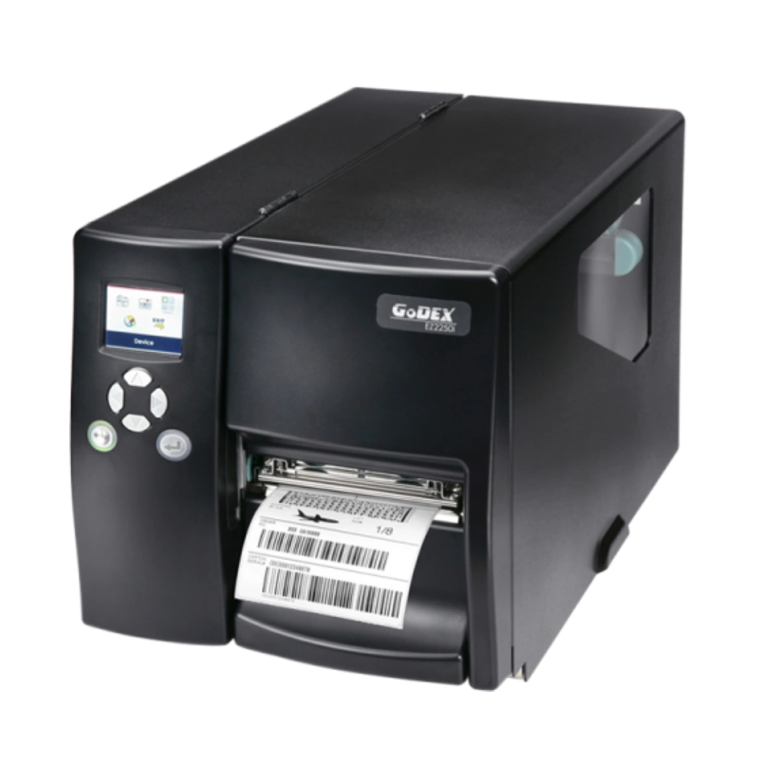 Drukarka etykiet Godex EZ2350i termotransferowa 300 dpi / do 104 mm / PC / Mac / USB / USB HOST / Ethernet / RS232 / z nożem rotacyjnym w zestawie